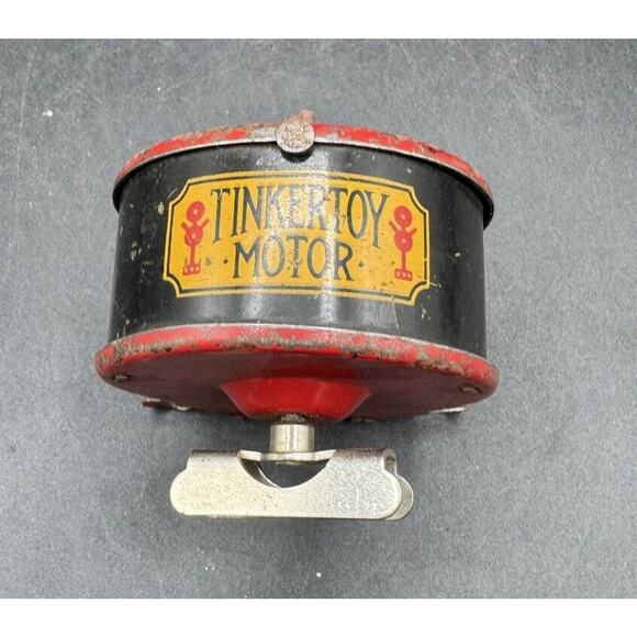 Rare Antique Tin Litho Tinker Toy Windup Motor Works! TO4 - Picture 3 of 10